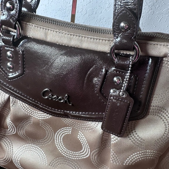 Coach Gold Brown Tone Metallic purse Bag - Picture 5 of 8